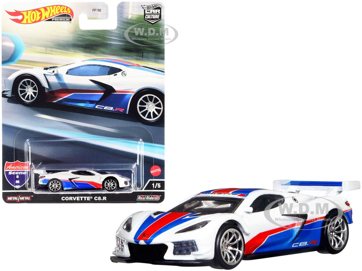 CHEVROLET CORVETTE C8.R PEARL WHITE W/STRIPES DIECAST MODEL CAR