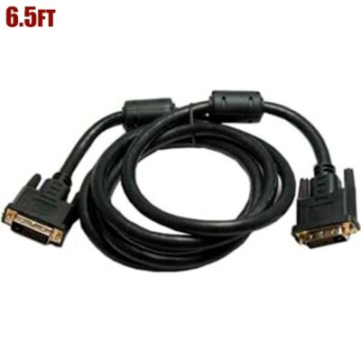 6.5FT DVI-D Dual Link 24+1 Pin Digital Video Monitor Adapter Cable Ferrite Cores