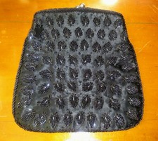 black beaded evening bag 9 Inch