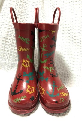 boys red rain boots