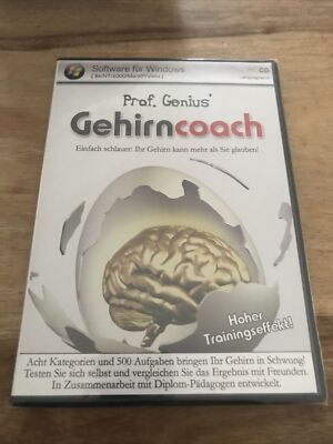 PC CD-ROM Prof. Genius Gehirncoach (2007) 8 Kategorien 500 Aufgaben Neu!!!