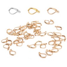 50Pcs Earring Hooks Easily Wear Color Lasting French Leverback Earwires