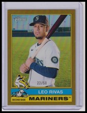 2025 Topps Heritage #634 Leo Rivas Chrome Gold Refractor #/50