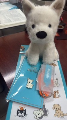 Jellycat China Exclusive Munro mit Pin, Sticker und Schlüsselanhänger
