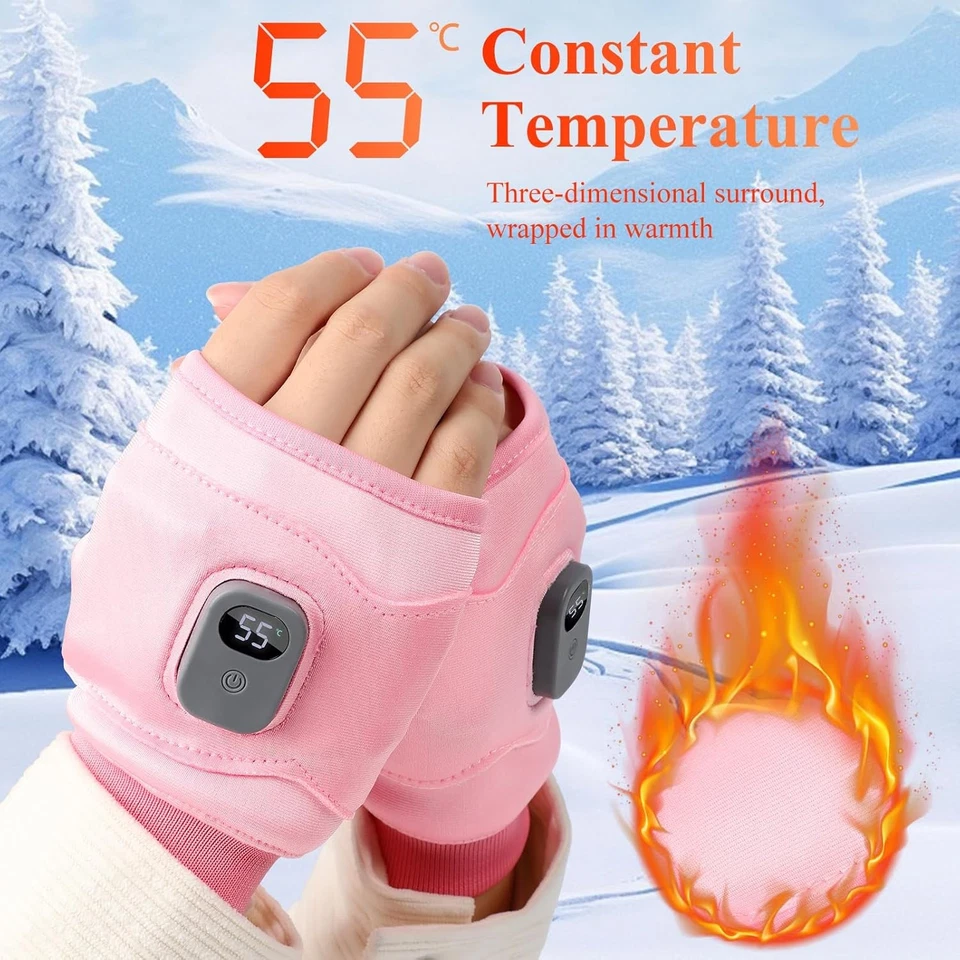 Unisex Heated Gloves Portable Fingerless Heating Gloves Outdoor Heating Socks - Image 3 of 4