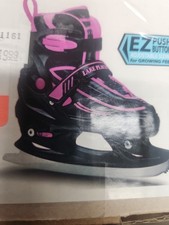 Lake Placid SUMMIT Adjustable Ice Skate Black/Pink Size USA 10 J - 13 J NIB