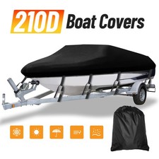 17ft 18ft 19ft Boat Cover 210D Waterproof Fit V-Hull Tri-Hull Fish&Ski Speedboat
