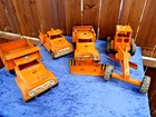VTG SET OF 4 TONKA ORANGE HIGHWAY DEPARTMENT PRESSED STEEL TRUCKS. NICE!