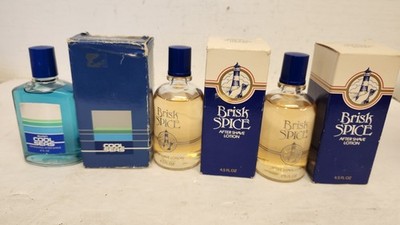 Lot Of 3 Avon 1980s Mens After Shave Cool Seas 2 Brisk Spice Nib