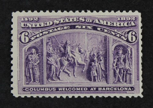 CKStamps: US Stamps Collection Scott#235 6c Columbian Mint NH OG Crease