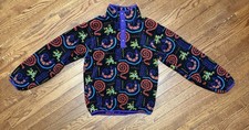 Y106 Rare Print Vintage LL BEAN KID  S Fleece Pullover Lizard Print Size XL kids