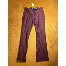 NWT Banana Republic Logan Trousers Burgundy Mid Rise Straight Fit Women's 2S