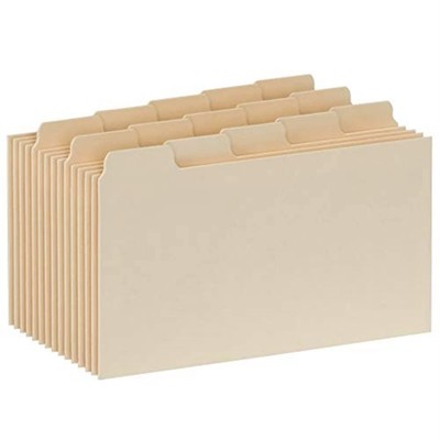 Index Card Guides with Blank Tabs, 3 x 5 Inches, 1/5 Cut Tabs, Manila, 100 pe...