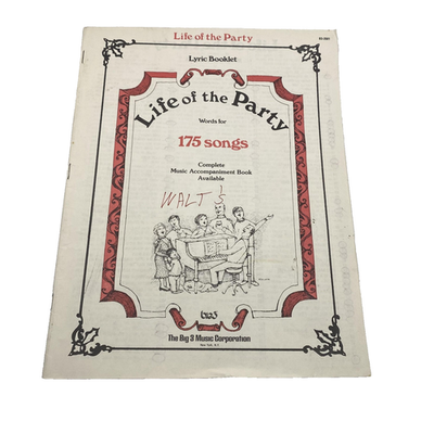 #ad Vintage Life Of The Party Lyric Booklet 175 Songs Big 3 Music 1976 USA Songbook $11.59