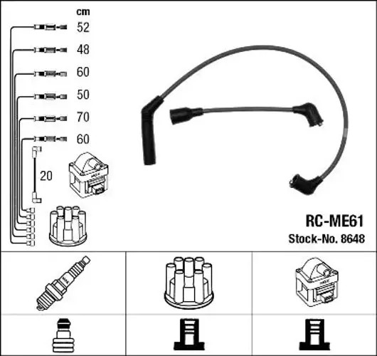 Ignition leads 8648 NGK for MITSUBISHI PAJERO/SHOGUN   PAJERO/SHOGUN Mk II