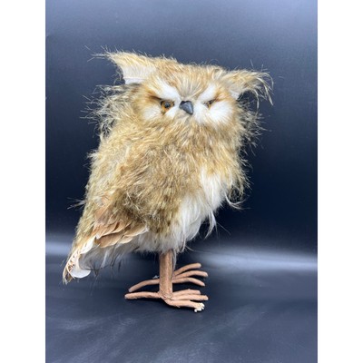 Weird Fluffy Owl 12'' Tall Creepy Decoration 
