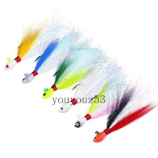 Bucktail Jigs Fishing Lures Lead Teaser Jig Head Bass Saltwater Lure 1/4oz-3oz