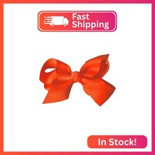 4 Inch Grosgrain Hair Bow for Girls Orange 