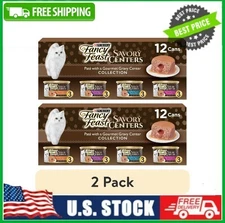24 Pack Purina Fancy Feast Savory Centers Wet Cat Food Variety Pack, 3 oz