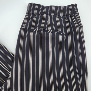 Chico's Women Black Pinstripe Straight Wide Leg Dress Pants Size 1R 8R Stretch