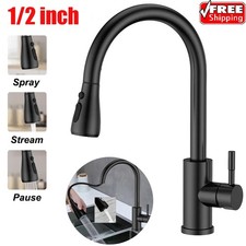 Sink Swivel Kitchen Mixer Tap Spout Single Lever Faucet 360 Pull Out Spray Mono