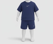 Nike Baby's Blue 2-Piece Readyset Shirt  Short Set Size-24M