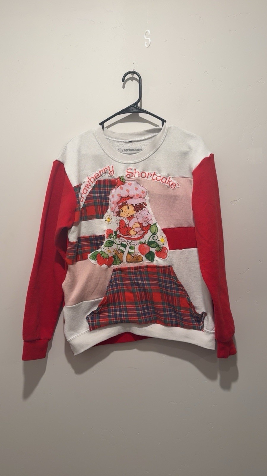 Patchwork Upcycle Reworked Oversize Strawberry Sh… - image 1
