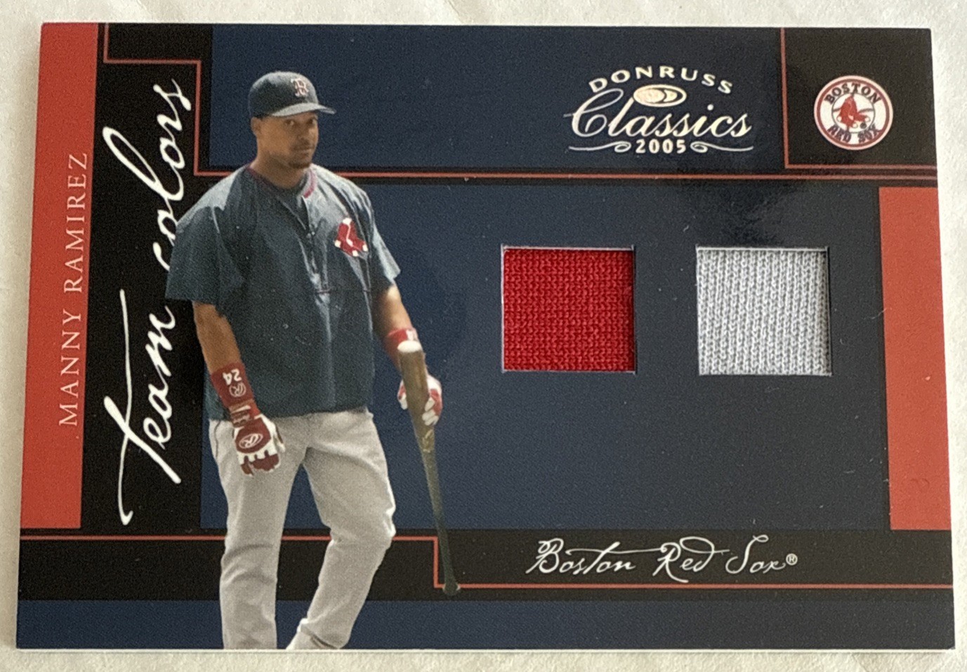 Manny RAMIREZ 2005 Donruss Classics Team Colors Dual Relic #TC-25 19/100 Red Sox