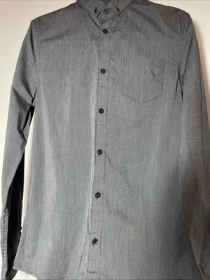 Guess Mens Grey Button Down Shirt Small Cotton Blend Long Sleeve Smart Casual - Image 1 of 4