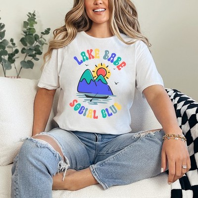 Lake Babe Social Club Damen Ring-Spun T-Shirt Camping Sommer Geschenk für Sie