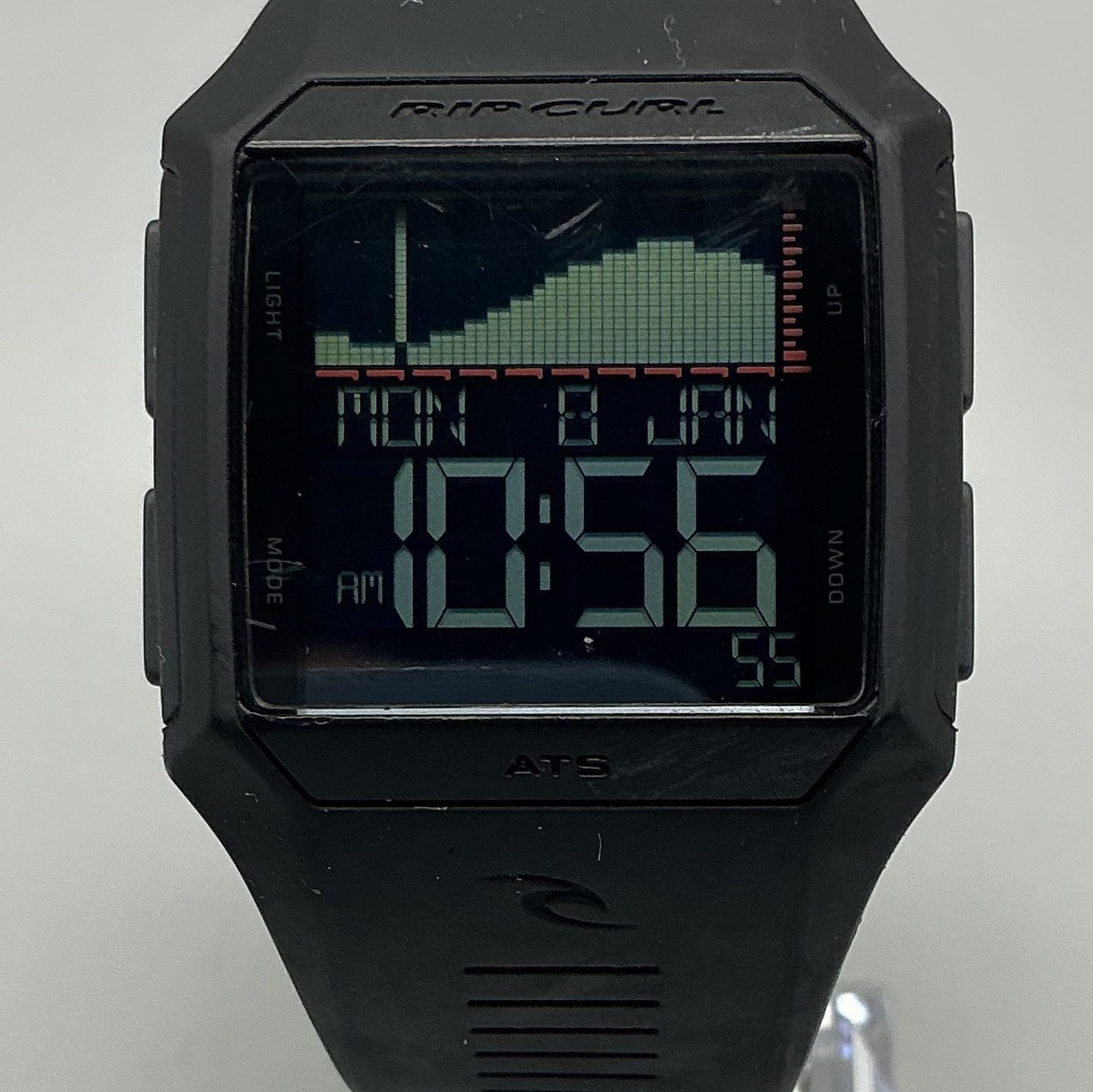 Rip Curl Rifles A1119 Mens Watch 41mm Black Digital Tide Rubber