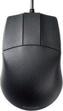 Elecom Mouse Wired M size 3 Buttons for CAD Wheelless Symmetrical M-CAD01UBBK