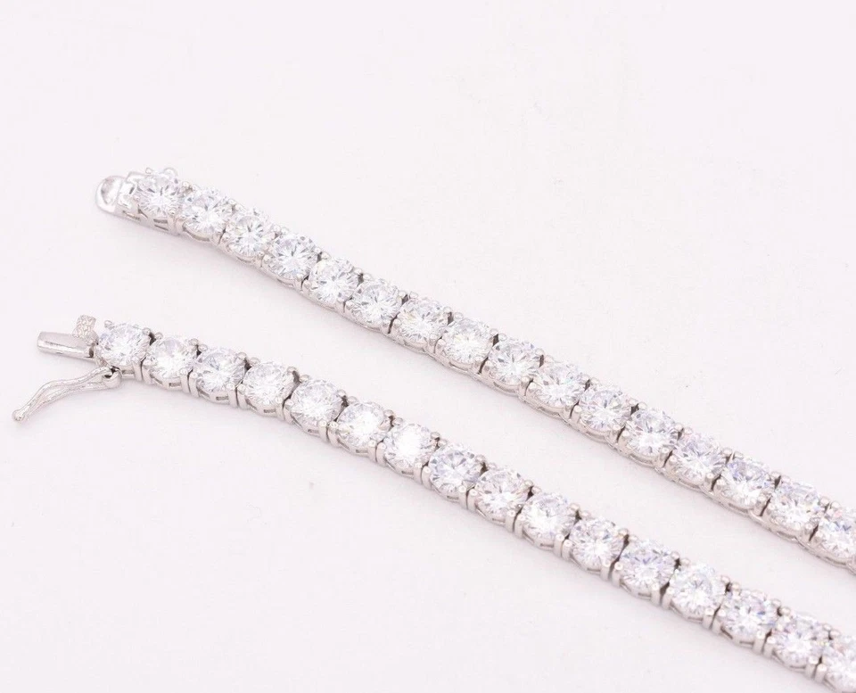 5mm Round Cut CZ Tennis Chain Necklace Real Solid Sterling Silver ANTI TARNISH - Image 4 of 4