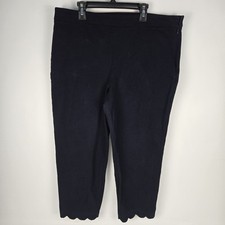 Talbots Chatham Ankle Black Stretch Fitted Pants Women's 14