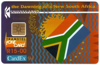 R15 Cardex 94: The Dawning von Einer Neu Südafrika (Chip Card) Mint Handy Karte