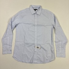 Banana Republic Men's Poplin Stretch Shirt, Blue-White Plaid Large