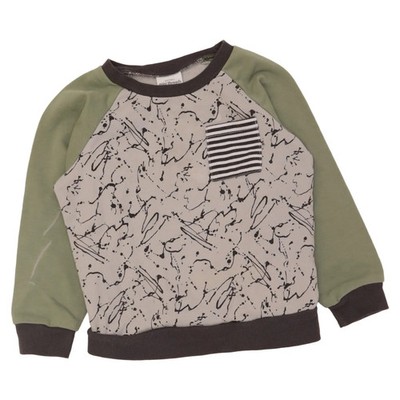 Petit Lem, Sweatshirt, Größe: 92, Grün/Grau/Schwarz, Baumwolle/Polyester #PD7