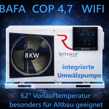 Wärmepumpe Monoblock Rotenso Windmi 8KW BAFA Wifi A+++, 62° Vorlauftemperatur