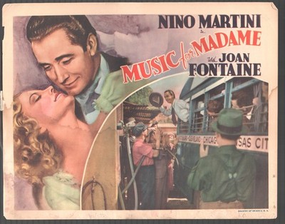 Music for Madame 11''x14'' Lobby Card Nino Martini Joan Fontaine Alan Hale