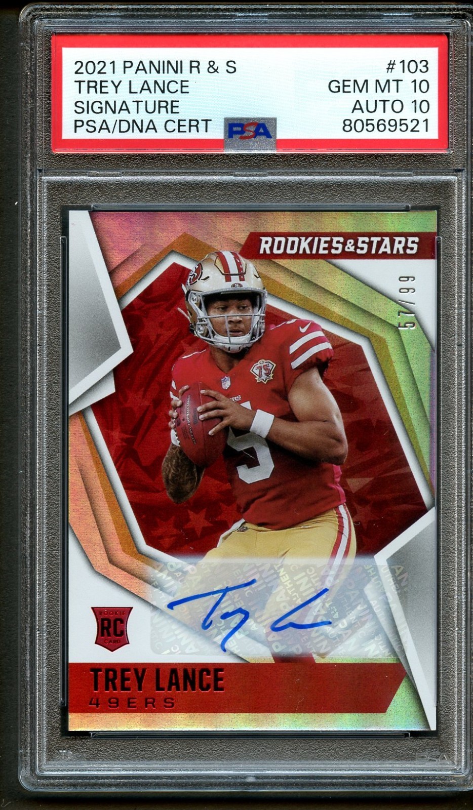 Trey Lance Panini Rookies & Stars #103 Signature