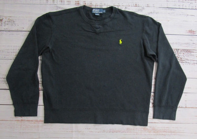 Vtg Polo Ralph Lauren Solid Black Long Sleeve Thin Sweatshirt Womens Large