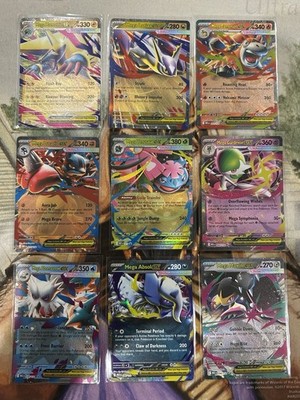 Pokemon Mega Evolution Double Rare ex Set of 9 English Holo - NM/M  