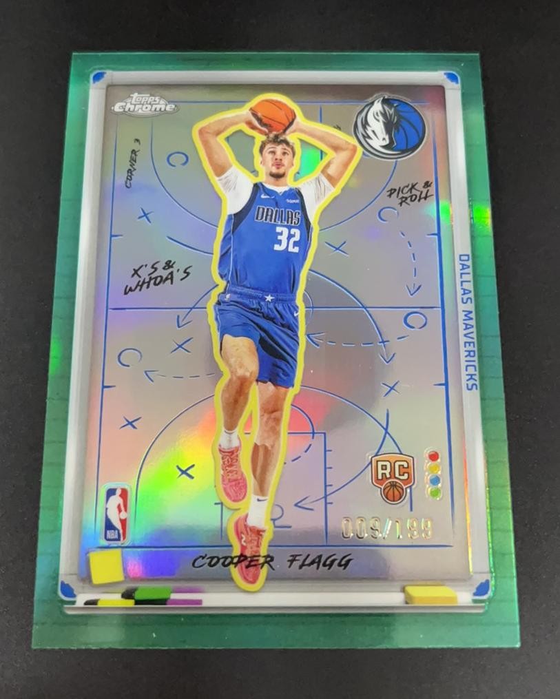 2025-26 Topps Chrome Cooper Flagg RC Rookie X's & Whoa's Aqua /199