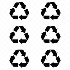 Recycling Symbol Vinyl Sticker 6-Pack   Waterproof  Weatherproof Eco Decals