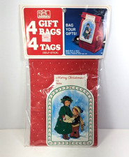 Vintage Jeanmarie Creations Christmas 4 Gift Bag Made in USA 1984 NEW OLD STOCK!