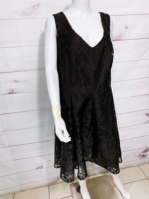 Rebel Wilson For Torrid Womens Dress Size 20 Black Lace Floral Back Zip |  eBay