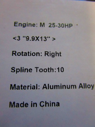 NIB HIGH PERFORMANCE PROP FOR MERCURY 25 - 30 HP ROTATION RIGHT 3 BLADE 9.9x13 - Picture 3 of 9
