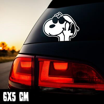 AUTO AUFKLEBER ''SNOOPY FUCK YOU'' 6X5CM PEANUTS COMIC FUN STICKER JDM #0177