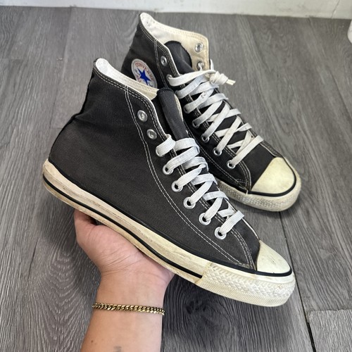 Vintage Converse All Star Chuck Taylor Grey High Top Made in USA - Size US 8.5