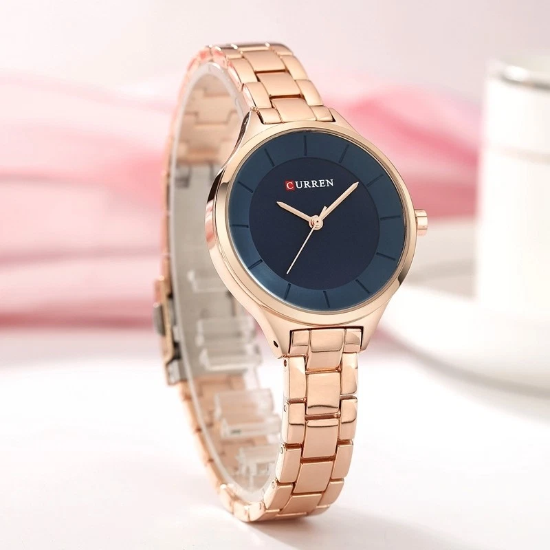 Rose Gold Women`s Round Face Simple Casual Dress Bracelet Band Quartz Watches - Imagem 4 de 4